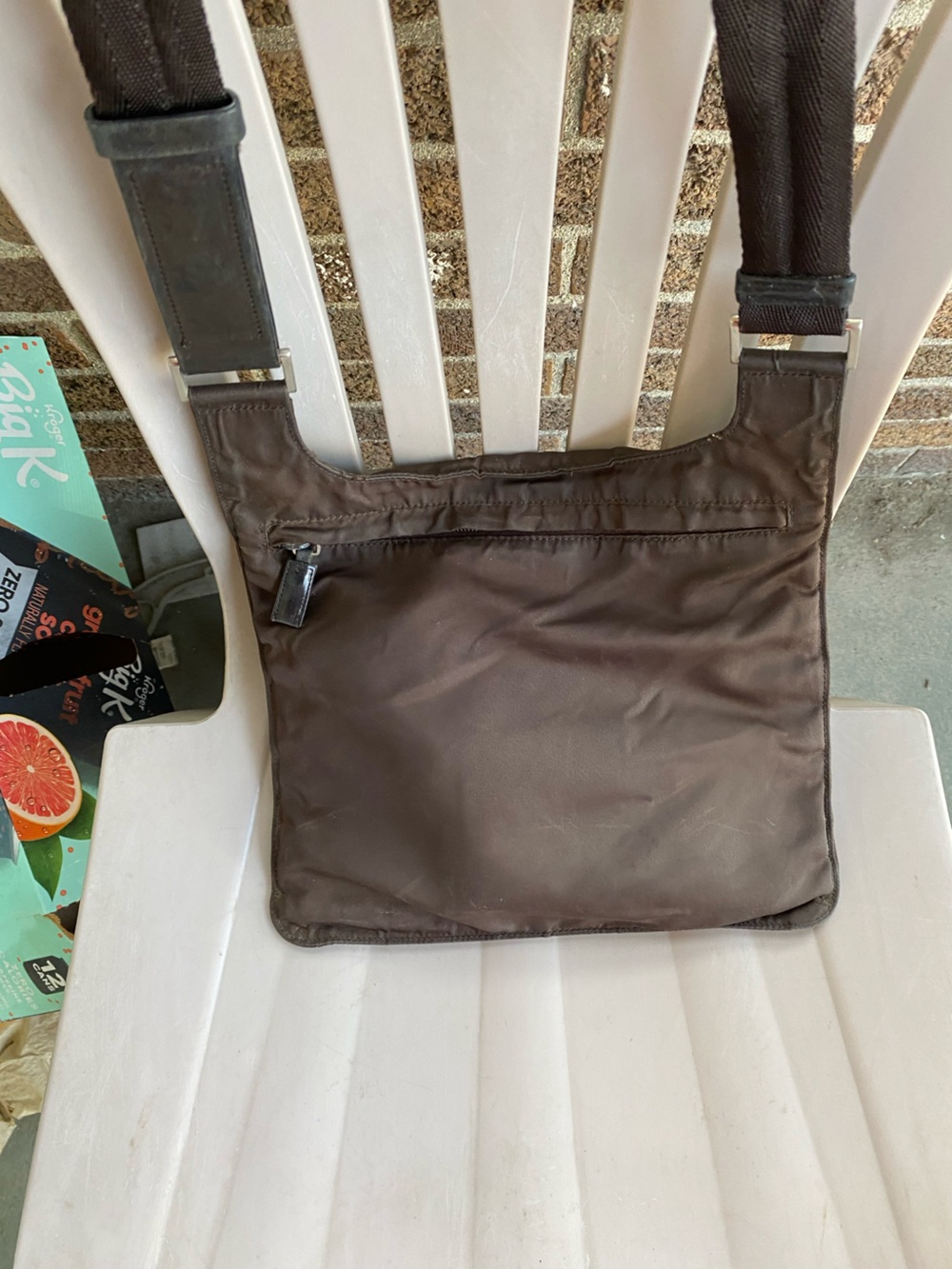 AUTHENTIC Prada Dark Brown Nylon Messenger Bag with Adjustable Strap with COA - Picture 4 of 12